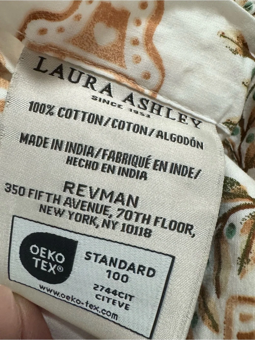 Laura Ashley Queen Sheet Set Cotton Percale Gingerbread Holiday Print Breathable